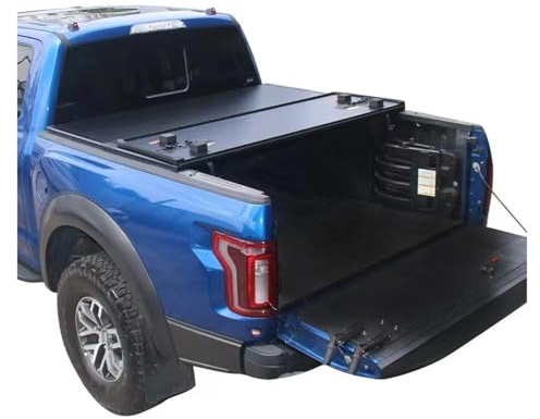 Auto Laderaumabdeckung Kofferraum Abdeckung Rollo Elektrisch Einziehbare Laderaumabdeckung Elektrisches Rollo Für HILUX Für REVO Für ROCCO 2015–2022(Tri-fold cover)