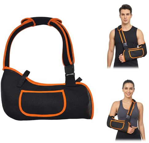 Nocecfi Arm Sling for Women Men with Enhanced Size, Adjustable Sling for Arm Support, Breathable Comfortable Sling with Pocket for Shoulders Rotator Cuff Elbow Left Right Arm