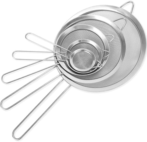 Küchensieb Set, 5 Stück Küchensieb Edelstahl,12/10/8/7/6cm sieb küche