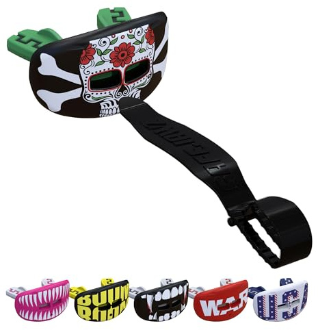 SAFEJAWZ Lip Protector Adulti e Junior per boxe, basket, lacrosse, calcio, MMA, arti marziali, hockey e tutti gli sport di contatto (Skull)