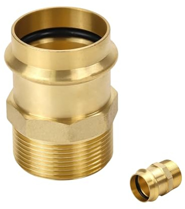 JOVYTH Messing Pressfitting Muffe 1/2M x 18mm, Kupfer Übergangs Pressfitting für Trinkwasser und Heizungsinstallation, Rohr Aussendurchmesser 18mm
