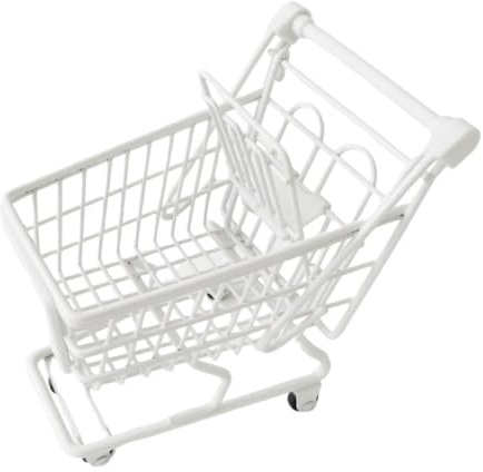 KiBcsLic Shopping Cart Toy, Useful, Fun, Supermarket Handcart, Shopping Trolley, Storage Toy, Children's Birthday Gift, White