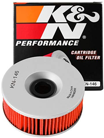 K&N Powersports Ölfilter - Kartusche 101x39mm kompatibel mit Yamaha (KN-146), Rot | kompatibel mit Yamaha (KN-146)