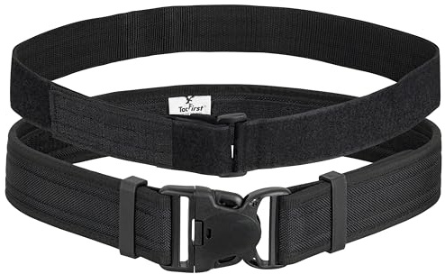 TacFirst Dienstkoppel mit Klett-Untergürtel 50 mm – Einsatzgürtel/Duty Belt aus verstärktem Nylon für Polizei, Security, Bundeswehr, Rettungsdienst, THW, Airsoft, Jagd & Outdoor (S)