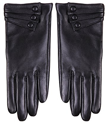 Nappaglo Damen Touchscreen Leder Handschuhe klassische Lederhandschuhe Italienisches Lammfell Winter Warm Handschuhe (Non-Touchscreen)