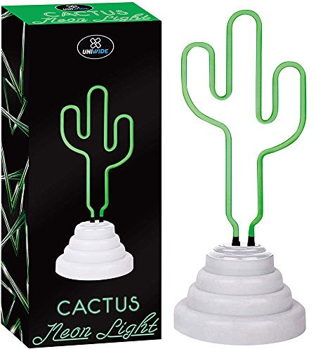 22CM NEON Cactus Light LAMP Bedroom LED Night Colourful USB Battery Gift Xmas