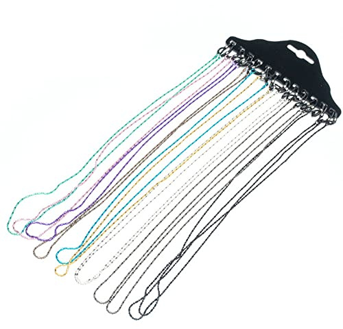 12 Stück Brillenkette, Damen Lesebrillen Brillenkette, Sonnenbrillen Lanyard Halter, Damen Lesebrillen Brillenband, für Alle Arten von Brillen Geeignet, Sonnenbrille und Lesebrille(Zufällige Farbe)