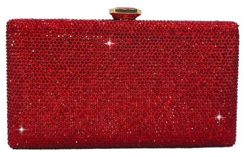 Boutique De FGG Kristall Clutch Tasche Damen für Hochzeit Abendtasche Strasssteine Party Kristallene Handtasche Braut-Geldbörse, Mini