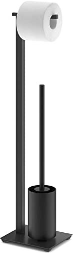 ZACK 40508 Carvo Butler Bürste + Toilettenpapier, Edelstahl, Schwarz