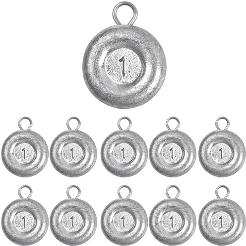 Fishing Coin Weight Disc Fishing Sinker Saltwater Surf Fishing Inline Trolling Catfishing Weight Sinker Fish Gear Tackle 1OZ 2OZ 3OZ 4OZ 5OZ 6OZ 8OZ (1oz - 10pcs)