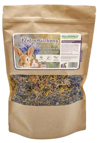 HEU-HEINRICH® - 200g - Blütenmischung - Ergänzungsfutter für Kaninchen & Nager - getreidefrei - entstaubt - ohne künstliche Zusätze - artgerechtes Futter