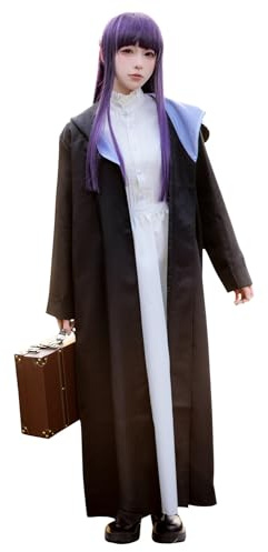 agfosa Freezing Fern Cosplay Beyond Journey's End Dress Costume Women's Anime Outfit Cape M