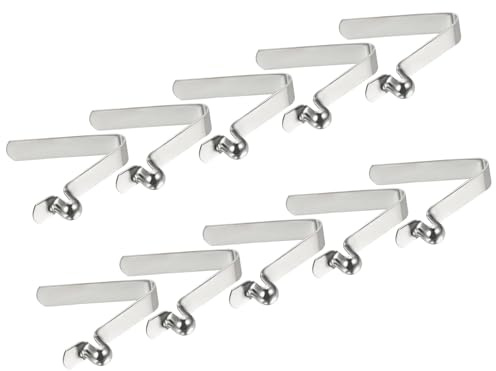 PATIKIL 7x6mm Kajak Paddel Clips, 10er Pack Zeltstangen Clips aus Stahl mit V-förmigem Einzelpin-Druckknopf Federclips zur Fixierung von Rohren für Camping Markise