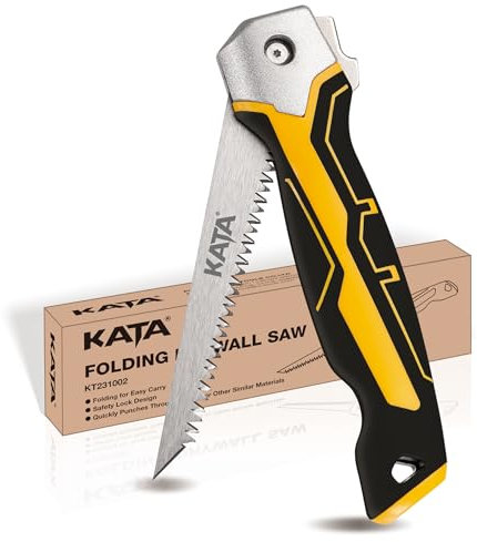 Handsäge klappbar Gipskartonsäge mit TPR-Softgriff und Sicherheitsverriegelung Multifunktions Klappsäge Trockenbausäge für Gipskarton,Trockenbau,PVC und Sperrholz