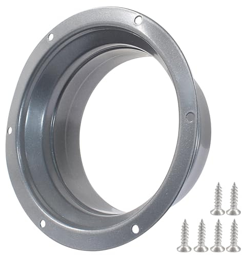 Piutouyar Brida de conector de conducto de 110 mm, bridas de tubo de metal plateado, conector de conducto de ventilación para calefacción y refrigeración con tornillos de montaje