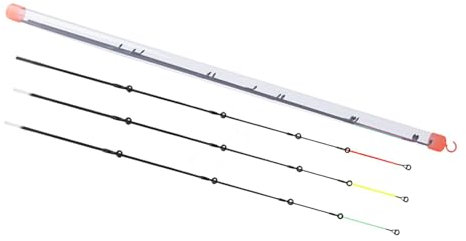Perfeclan 3-teilige Feederrute, Feeder-Angelrute, Nachtangeln, Jigging-Ruten, 3 Spitzen, Flexible Spitze, Angelruten-Ersatzteile, Angelrute, Karpfenrute, 356