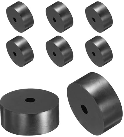 QUARKZMAN Arandela Gruesa de Goma Negro 70x12x30mm (OD*ID*Grosor) 8pcs | Almohadilla de Aislamiento Antivibración Planas Ojales Amortiguador Antideslizante Kit de Espaciador Redondo Grueso