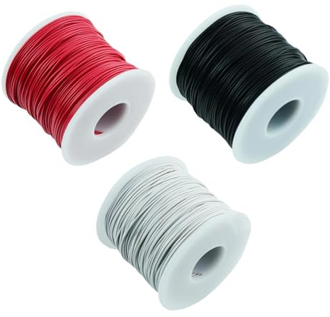 3 Pack Red, Black, White 7/0.2mm Stranded Copper Cable 100M Reels x 3