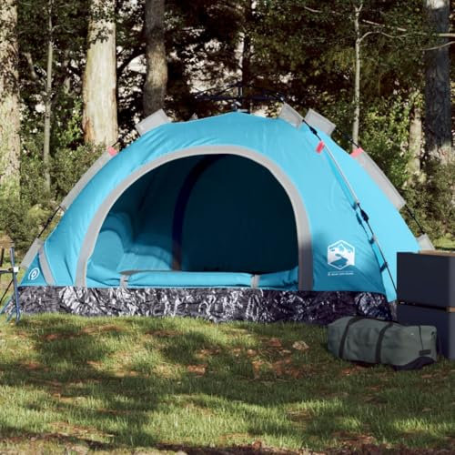 Tino Tech Campingzelt 2 Personen Outdoor Tent Gruppenzelt Winddicht Familienzelt Festivalzelt Große Wurfzelte für Familie Trekkingzelt 200x150x120 cm Polyester Blau