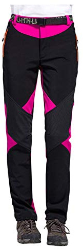 SAUTRV Pantaloni da sci softshell da donna – Pantaloni da sci impermeabili da donna, foderati in pile termico, da donna, invernali, esterni, antivento, caldi, softshell da trekking, pantaloni da neve