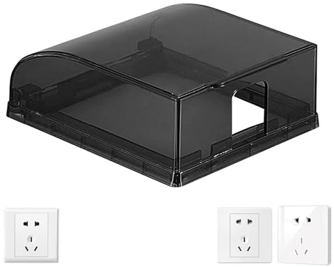 Cubierta De Protección Del Enchufe – Protector De Enchufe De Baño, Escudo De Enchufe De Seguridad | Tapa De Salida Transparente Resistente Al Polvo, Protector De Enchufe Eléctrico Resistente