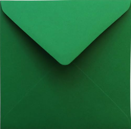 Netuno 25 Briefumschläge Dunkelgrün quadratisch 11x11 cm natürlich und edel | 120g Malmero Amazone · elegante grüne Umschläge Naturpapier für Weihnachten, Advent, Einladungen, Herbst & Grußkarten
