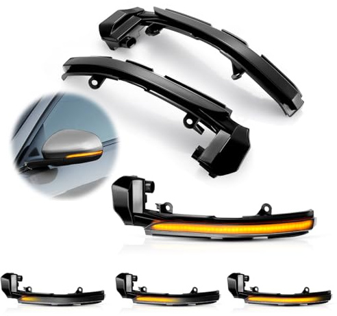 GEARCELL LED Dynamic Mirror Indicator Turn Signal Fit for Jaguar XE XF | Dynamic Sequential Indicator, Amber Rearview Mirror Light,Fit for Jaguar XE XF XJ F-TYPE XK XKR I-PACE X250 X260 1 Pair
