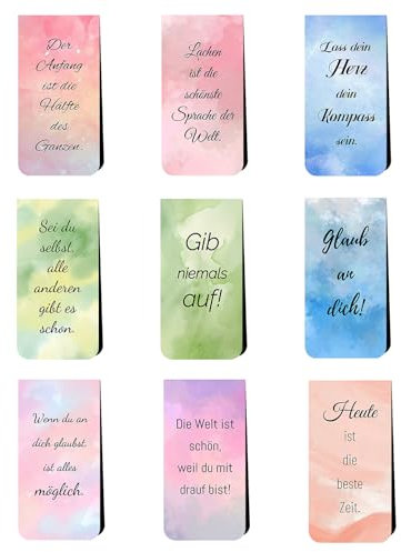 Cosmeria Magnetische Lesezeichen Set, 18 Stück, Inspirierende Sprüche, Erwachsene, Lehrer Und Bücherliebhaber, Lesen Zubehör