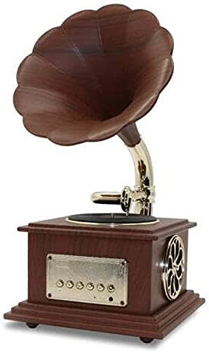 CAFIEDR Tocadiscos, gramófono Antiguo con bocina de latón, reproducción de Tocadiscos, Altavoz, Tocadiscos, fonógrafo