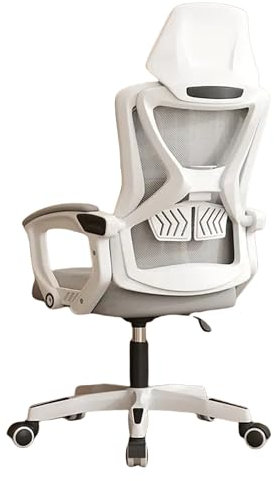 Ergonomic Gaming Desk with Adjustable Reclining Headrest Comfy Mesh Home PC Desk for Study and Work Small and Wide Executive Desk for Living Room and Bedroom Breathable Mesh Design (Grey)