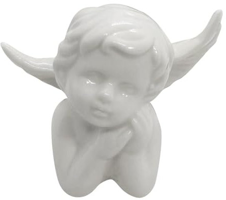Figure di angelo | Ceramica Bianca Adorabile Angelo Scultura | Ornamento statua da tavolo, scultura di cherubino commemorativo, statue di cherubini da giardino per interni, all'aperto