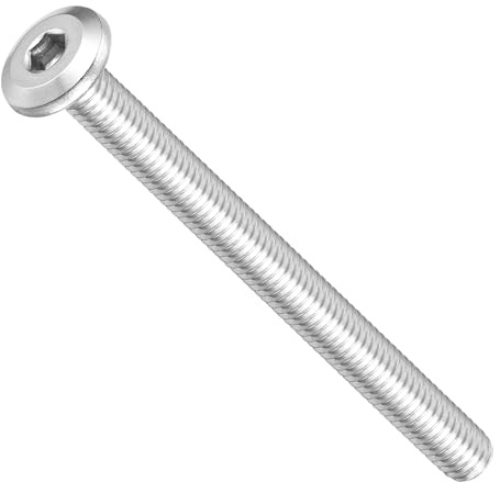 METALLIXITY Flat Head Hex Socket Cap Screws M6-1x70 12Pcs | 304 SS Hex Socket Furniture Bolts Screws - for Furniture Woodworking Project Silver Tone