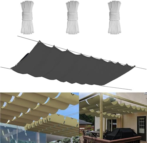 Einziehbare Welle Sonnensegel 0.9x3.5M, Verstellbar Aufrollbar Sonnenschutz Mit ösen, Spannmarkise Beschattung, Markise Wasserdicht Verstellbar Markisenstoff Für Terrassenüberdachung - Dark Graphit