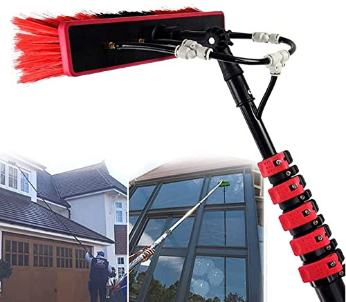 39FT Water Fed Pole Kit - Telescopic Window Cleaning Brush, Outdoor Glass Cleaner, Solar Panel Cleaning System, Extendable Spray Washer for Effortless Cleaning