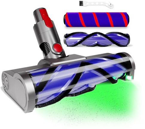 2 in 1 Vacuum Head Replacement for Dyson V7 V8 V10 V11 V15-WitLion 2 Replacement Rollers| LED Light| Quick-Release Electric Head for SV10 SV11 SV12 SV14 SV15 SV22 for Carpet, Hardwood, Tile