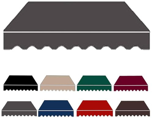 Tessuto di ricambio per tenda retrattile, 250 x 200 cm, 360 x 300 cm, 500 x 300 cm, colore grigio, per tende da sole a braccio, materiale a baldacchino (200 x 150 cm)