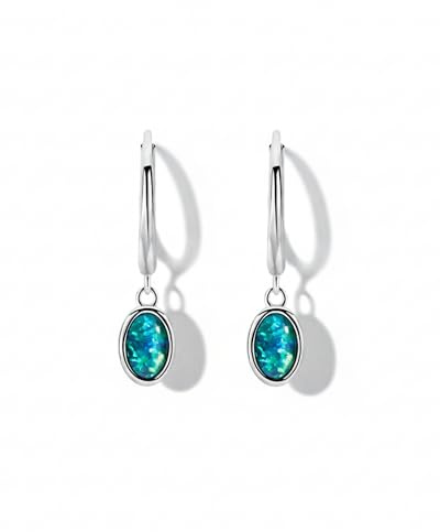 Liberty Angels Damen Australische Opal-Ohrringe – Handgefertigt aus 925 Sterling Silber mit 18K Weißgold-Beschichtung – Bunte Stecker für Alltag oder Besondere Anlässe