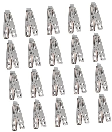 iplusmile 20 pièces Lot Pinces à Linge INOX Robustes Anti-Vent Clips -vêtements Résistants pour Vêtements et Chaussettes Usage Extérieur et Quotidien