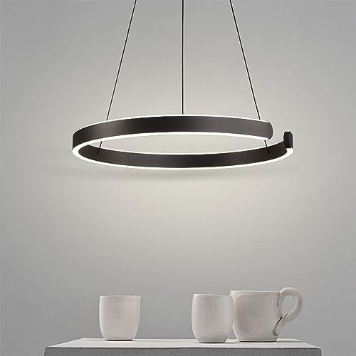 FEWDSCA Luce Al Coperto Nero Ha Condotto Alumiand Acrilico Moderno Ha Condotto Regolabile Cucina Contemporanea/60 cm/Dimm Senza Passaggi