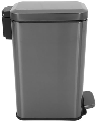 Healeved Pattumiera a Pedale Sottile in Acciaio 10L con Coperchio per Ufficio e Cucina Cestino per Rifiuti Metallico Salvaspazio per Camera da Letto e Spazi Interni