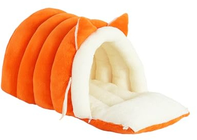Zktfyshk Letto ortopedico per gatti anziani con orecchie per animali domestici, comodo e caldo, in peluche, per interni e per animali domestici ispessiti, letto chiuso per gatti