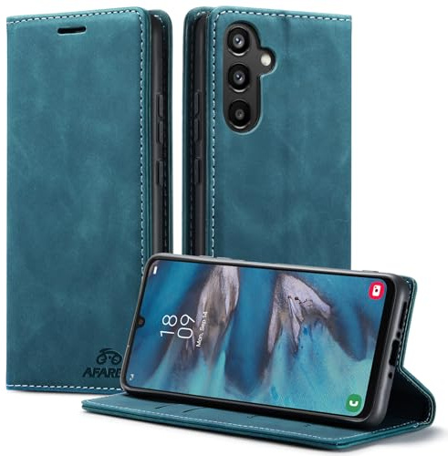 AFARER Klapphülle für Samsung Galaxy S22 Ultra 5G Blau
