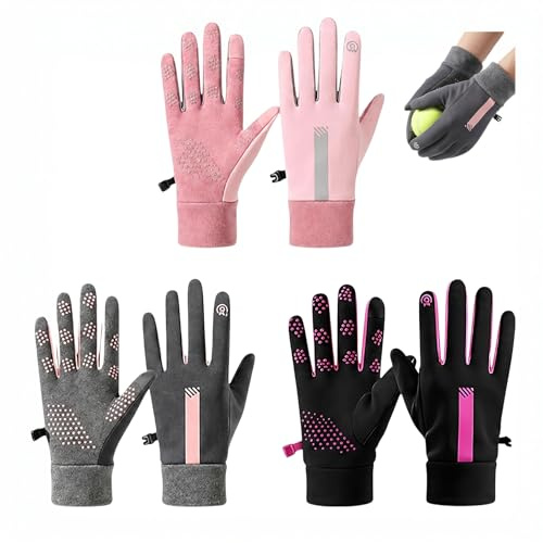 3 Pairs Netball Gloves Women, Non Slip Waterproof Breathable Sports Gloves | Polyester, Lightweight Grip Running Cycling Gloves Womens Multi Purpose for Hiking Walking Outdoor Training Matches