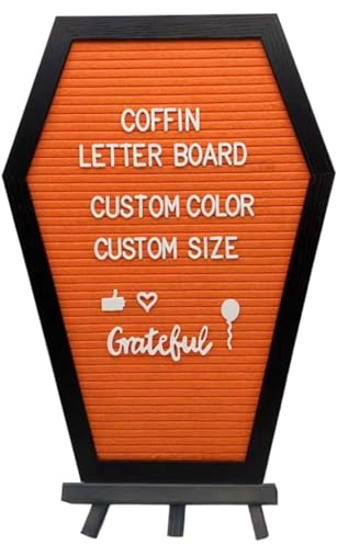 Letter Board Coffin Letter Board, 15.8x11, Wooden Stand, Halloween Decor