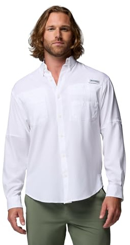 Columbia Men's Tamiami 2 Long Sleeve Shirt, Long Sleeve Shirt, White, Small
