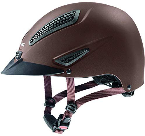 uvex perfexxion II - robuster Reithelm für Damen und Herren - individuelle Größenanpassung - optimale Belüftung - brown matt - 54-55 cm