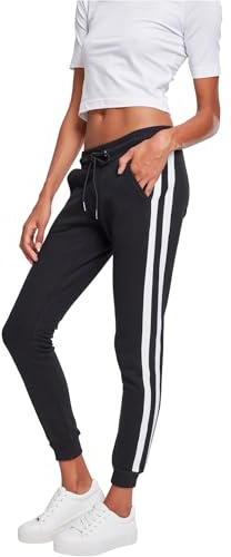 Urban Classics Ladies College Contrast Sweatpants, Pantaloni Donna, Multicolore (Black/White/Black 01293), W28 (Taglia Produttore: Medium)