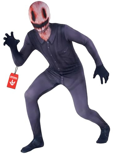 Morphsuits Mister Smiley Skräck Barn Kostym, Skrämmande Halloweendräkt för Pojkar & Flickor, Flerfärgad Heldräkt, M