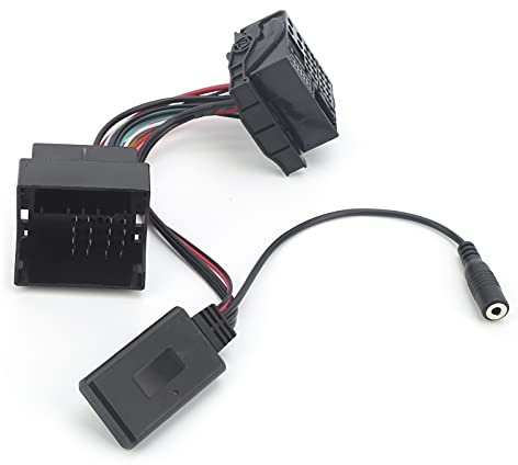 Akozon Bluetooth Car Kit 12Pin AUX Adapter Mit 59,1-Zoll-Mikrofonverkabelung Auto Bluetooth 5.0 Adapter Passend für CD30 CDC40 CD70