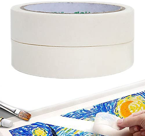 DHER Ruban De Masquage Adhésif 2cm * 20 M - Haute Viscosité Pour Peinture, Décoration, Art - Blanc